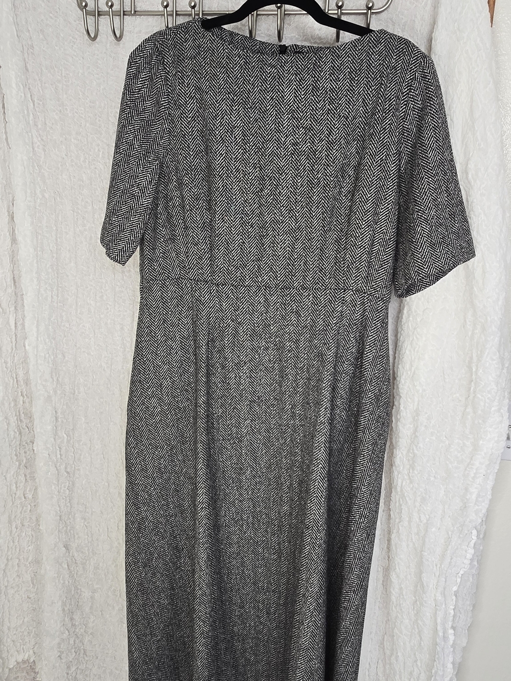 Zara Classic Herringbone Midi Dress